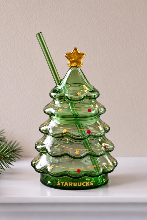 Glass Christmas Tree Cup