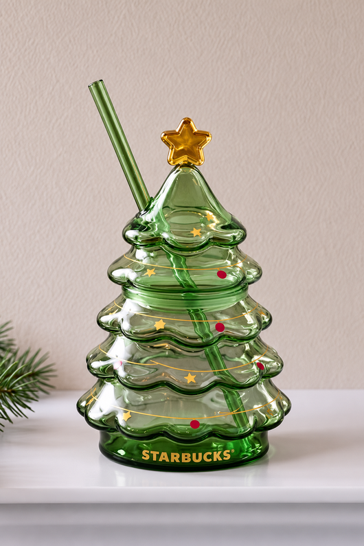 Glass Christmas Tree Cup